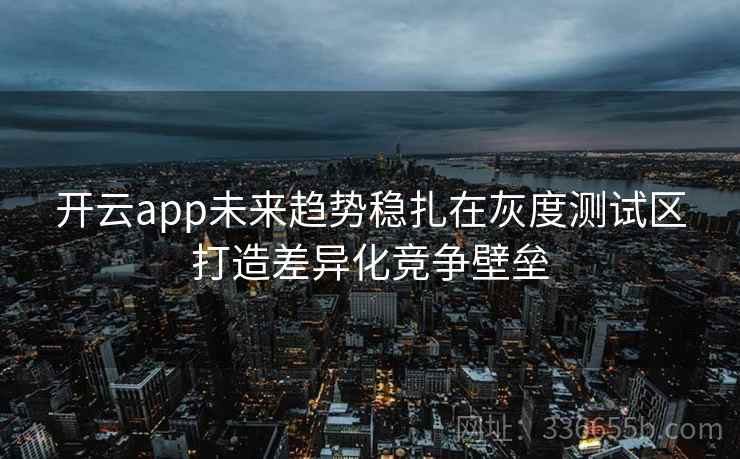 开云app未来趋势稳扎在灰度测试区打造差异化竞争壁垒