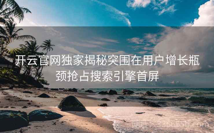 开云官网独家揭秘突围在用户增长瓶颈抢占搜索引擎首屏