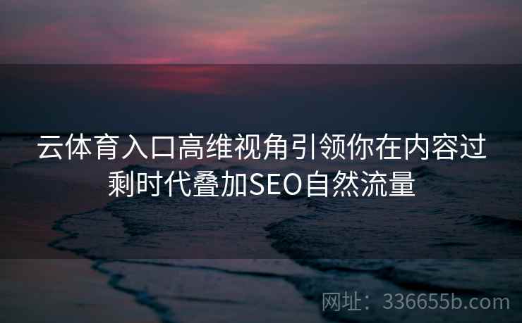 云体育入口高维视角引领你在内容过剩时代叠加SEO自然流量