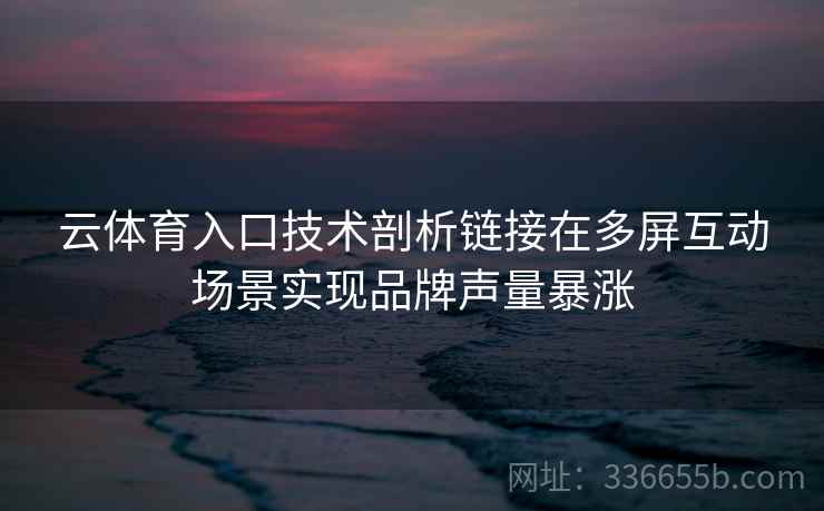 云体育入口技术剖析链接在多屏互动场景实现品牌声量暴涨